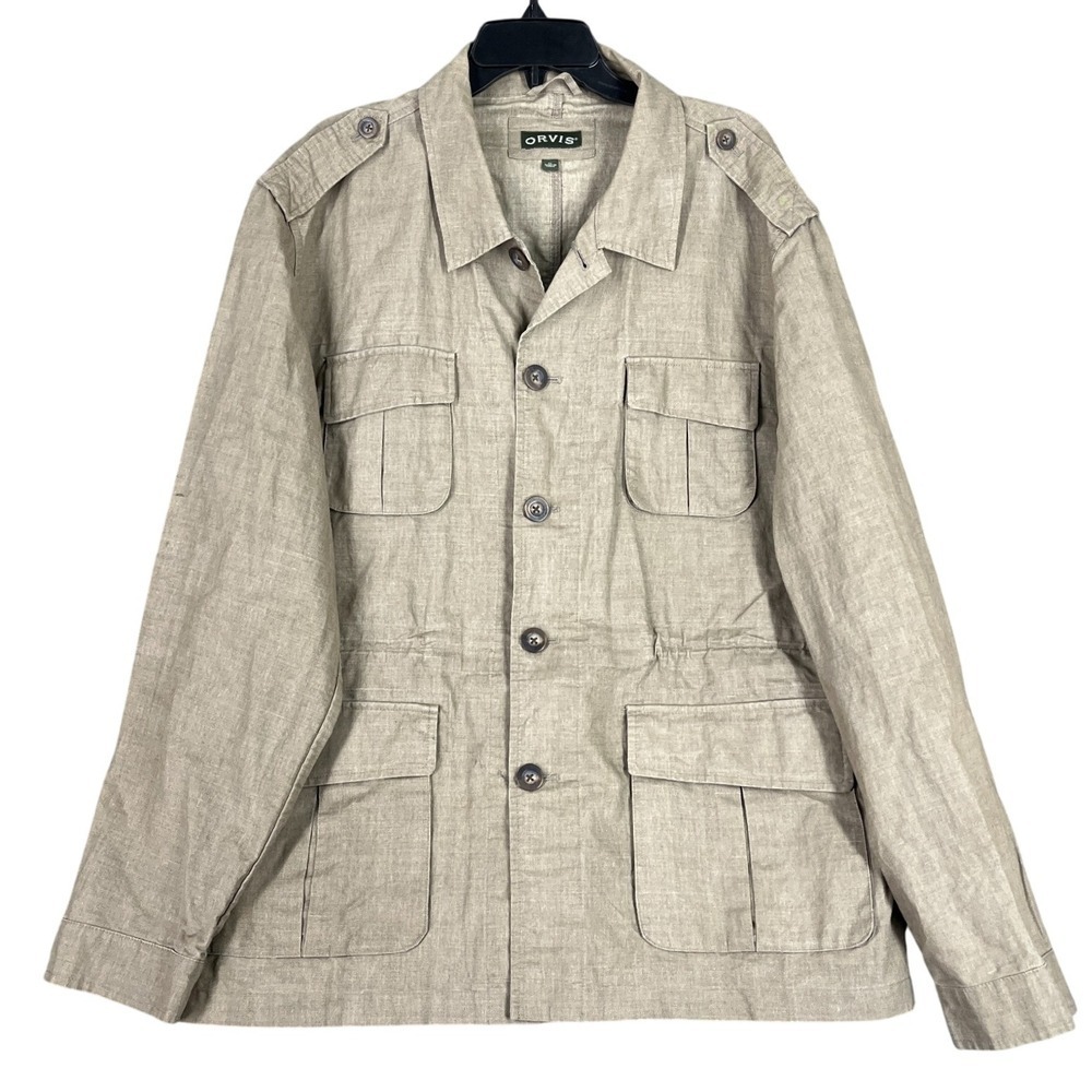 Orvis Jacket Mens XL Military Safari Utility‎ Field Hunting Chore  Button Up
